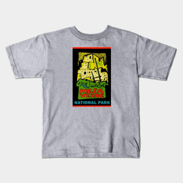 Mesa Verde National Park Colorado Vintage Kids T-Shirt by Hilda74